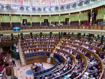 Un instante de la votación en el Congreso de los Diputados