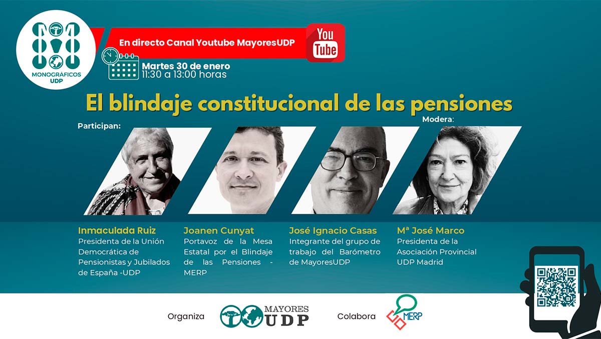 Cartel con los participantes en la tertulia