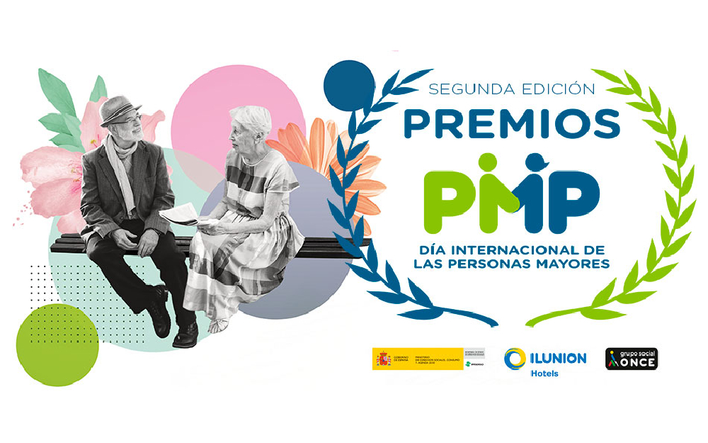 Dos ancianos sentados protagonizan la cabecera de los premios PMP