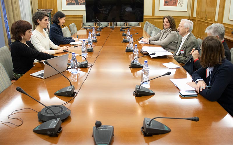 Ha mantenido un encuentro con la secretaria de Estado de Derechos Sociales, Rosa Martínez Un instante de la reunión de la PMP con la secretaria de Estado de Derechos Sociales.