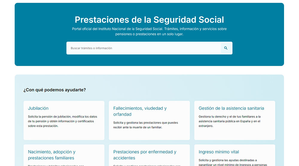 Trata de ofrecer sus servicios de manera más fácil y accesible Web de la seguridad social