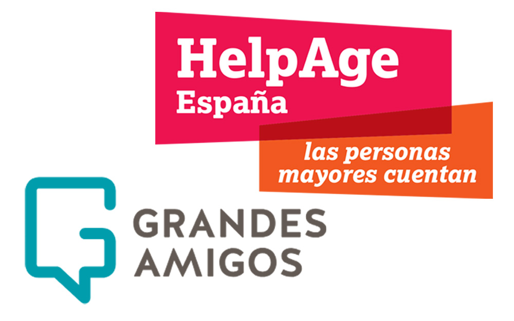 Logotipos de HelpAge España y la Fundación Grandes Amigos