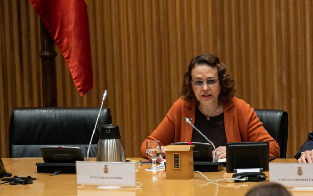 Magdalena Valerio, durante la jornada 'Mayores y Brecha Digital' Magdalena Valerio, presidenta de la Comisión del Pacto de Toledo