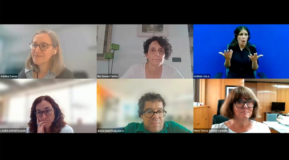 Captura de pantalla con algunos de los participantes en el webinar