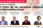 Cartel con los participantes en el diálogo