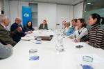 Un instante de la reunión de la PMP con el PP en la sede del partido 