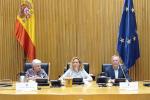 Meritxell Batet, presidenta del Congreso de los Diputados, junto con el presidente de la PMP, Ángel Rodríguez Castedo e Inmaculada Ruiz Martín, presidenta de la UDP.