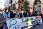 Manifestantes en la protesta organizada por la MERP en Madrid
