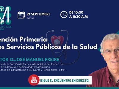 Cartel del encuentro 'Atención Primaria y los Servicios Públicos de la Salud', organizado por Mayores UDP.