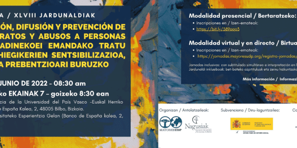 Cartel de la XLVIII Jornada sobre sensibilización, difusión y prevención de los malos tratos y abusos a personas mayores
