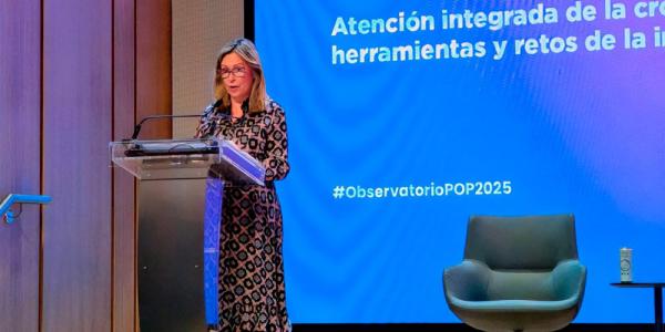 Carina Escobar, durante el acto de presentación del informe