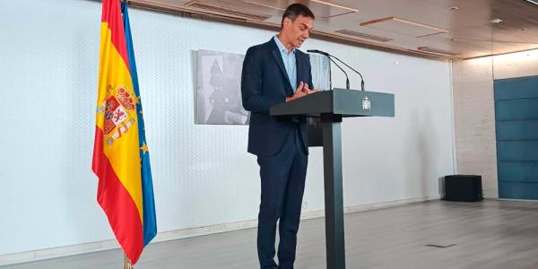 Pedro Sánchez en el Imserso durante el anuncio del nuevo real-decreto ley