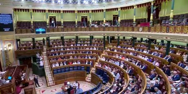 Un instante de la votación en el Congreso de los Diputados
