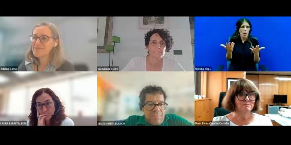 Captura de pantalla con algunos de los participantes en el webinar